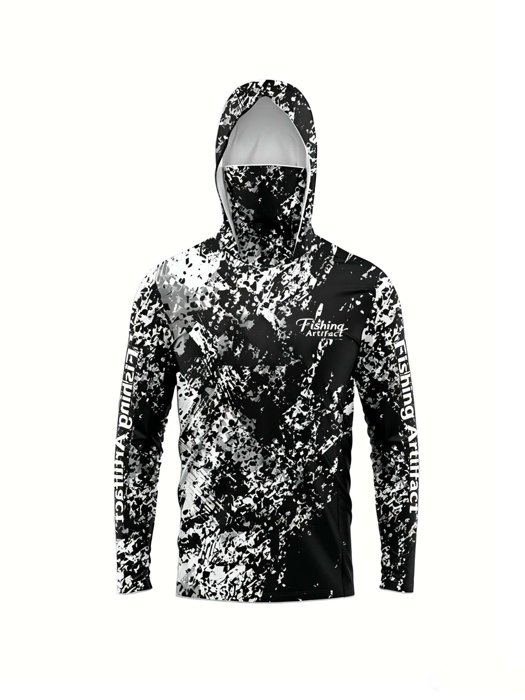 Fishing Mask Sun Protection - قميص صيد رجالي صيفي مطبوع بتقنية