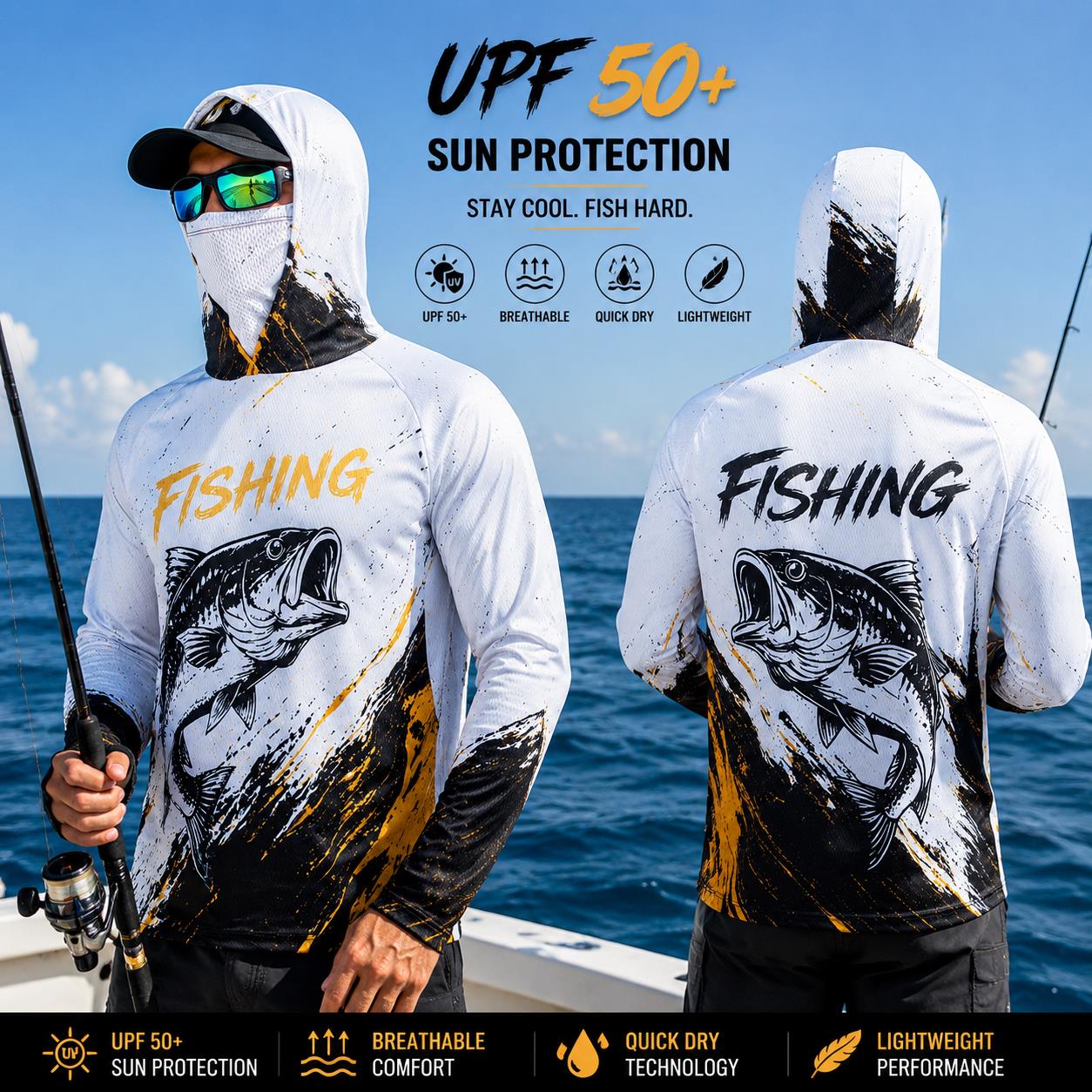 قميص صيد خفيف الوزن وقابل للتن - مراجعة Fishing Mask Sun Protection وسعره