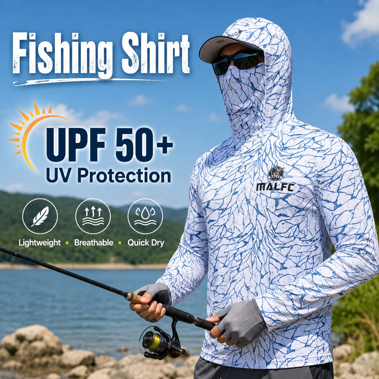 قميص صيد رجالي بأكمام طويلة مع - مراجعة Fishing Mask Sun Protection وسعره