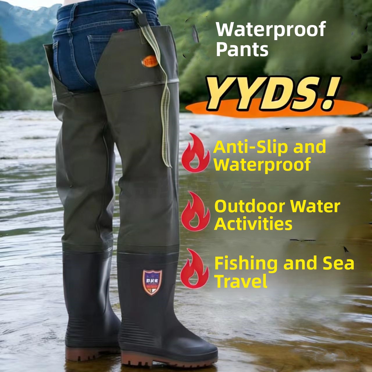 أحذية مطر سميكة فوق الركبة للر - مراجعة Fishing Boots وسعره